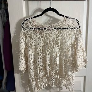 Crocheted cover up, or layering top